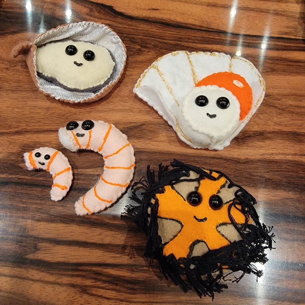 Lucy Sparrow Felt Seafood Set of 5 2019